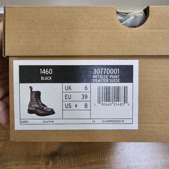 Dr. Martens 1460 METALLIC SPLATTER SUEDE LACE-UP BOOTS,US 8 - Picture 10 of 10